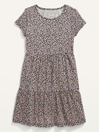 Tiered Jersey Fit &#x26; Flare Dress for Girls | Old Navy (US)