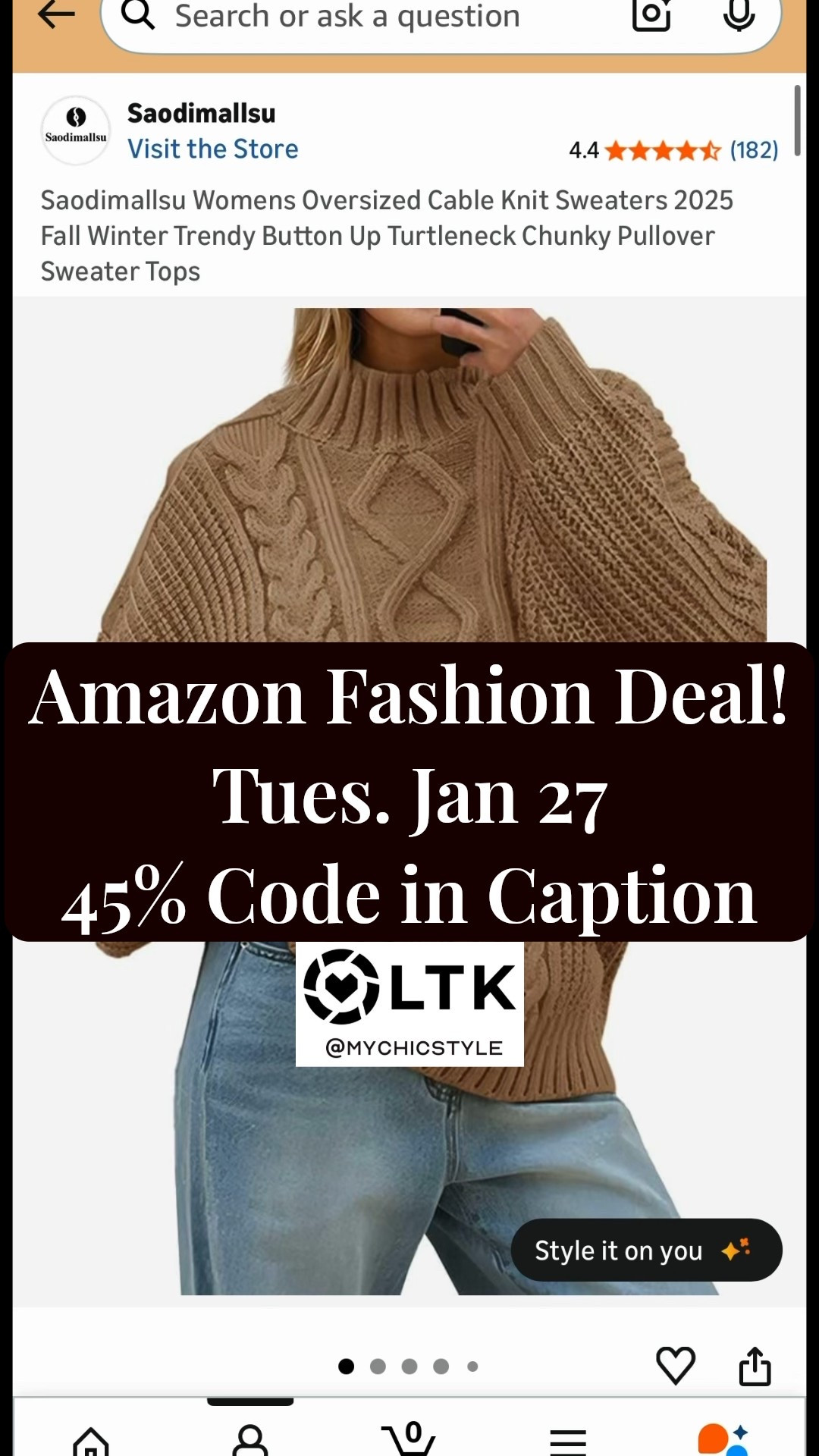 45% OFF Cozy Oversized Cable Knit Sweater 🤍 This SAODIMALLSU oversized cable knit sweater is the kind of relaxed, elevated knit that looks effortlessly chic— designer-inspired, cozy-luxe with that perfect slouchy fit. It’s ideal for Winter 2026 layering with trousers, denim, or over a collared shirt.

✨ Deal details:
• 45% off with code ZHTYOZQB
• Final price: $16.49 (Reg. $29.98)

🗓 Sale runs January 16 – January 31, 2026 (ends 11:59 PM)

👉 Tap to shop before it sells out—this is one of those sweaters that looks far more expensive than the price tag.

#LTKSaleAlert #ltk seasonal style for winter warmth #LTKOOTD ootd and LTK  sale alert of the day!

#LTKSeasonal #LTKootd #LTKSaleAlert