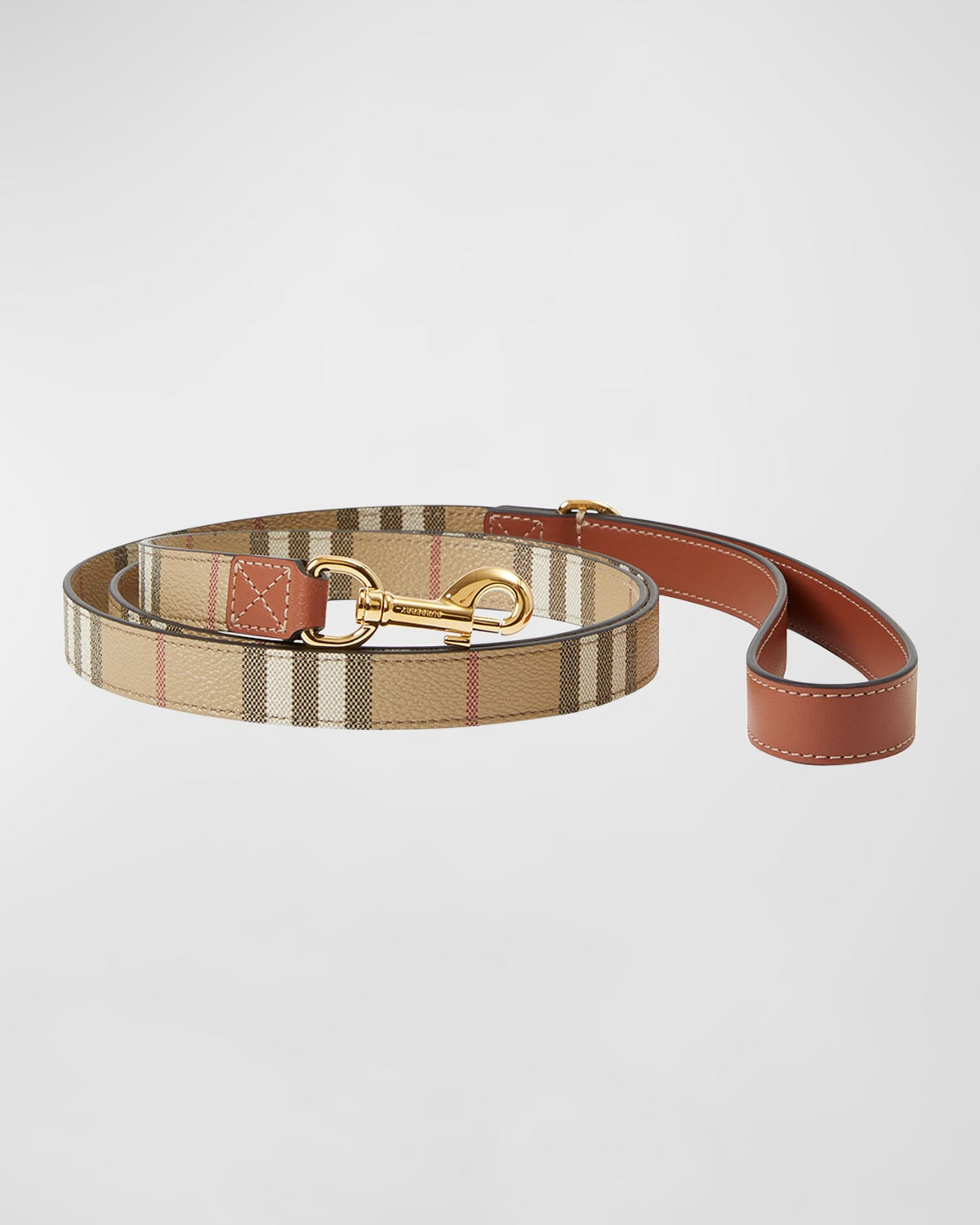 Check Leather Dog Leash | Neiman Marcus