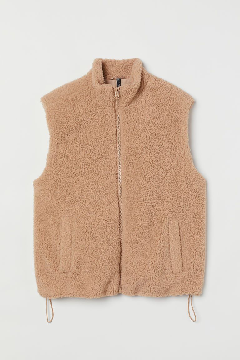 H & M - Faux Shearling Vest - Beige | H&M (US + CA)