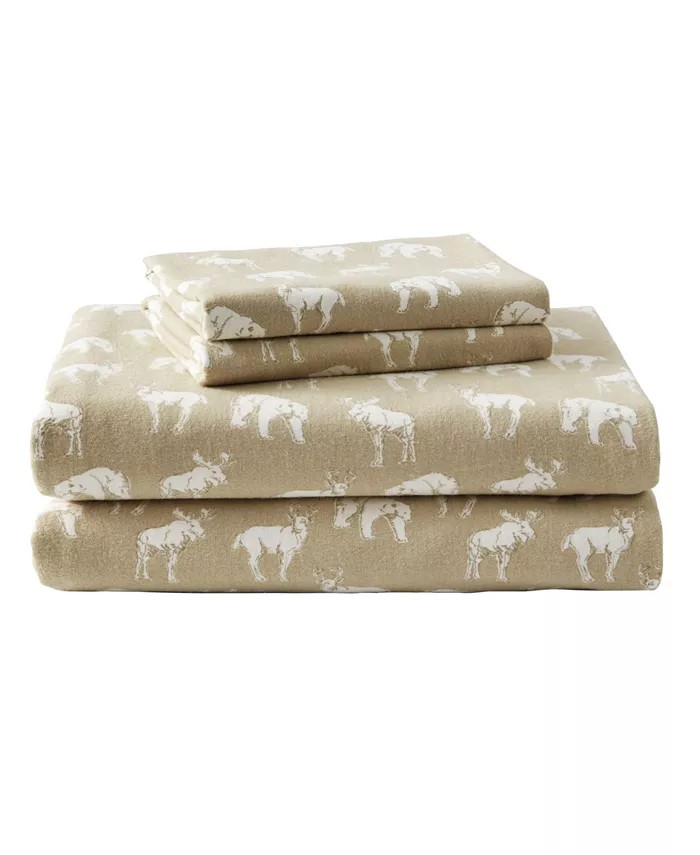 Ski Patrol Cotton Flannel 4-Piece Sheet Set, King | Macy's