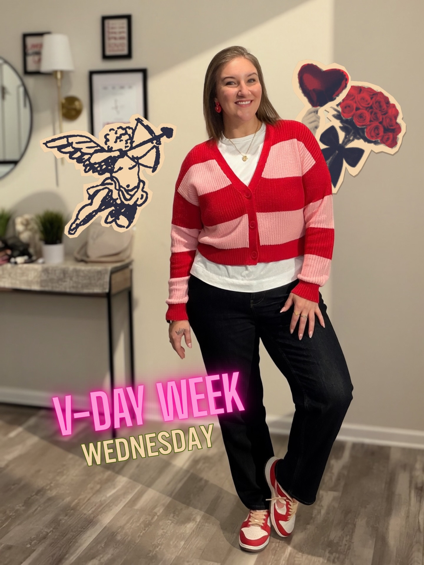 I wish I could tell you this sweater was still in stock but it’s gone!! You may want these dope Nike’s too 😬 sorry, they were V-Day releases last year 💖 but hands down this has been my fave little work outfit so far this week 🙌🏼 

#LTKootd #LTKWorkwear #LTKOver40 #vdayootd #cltlife