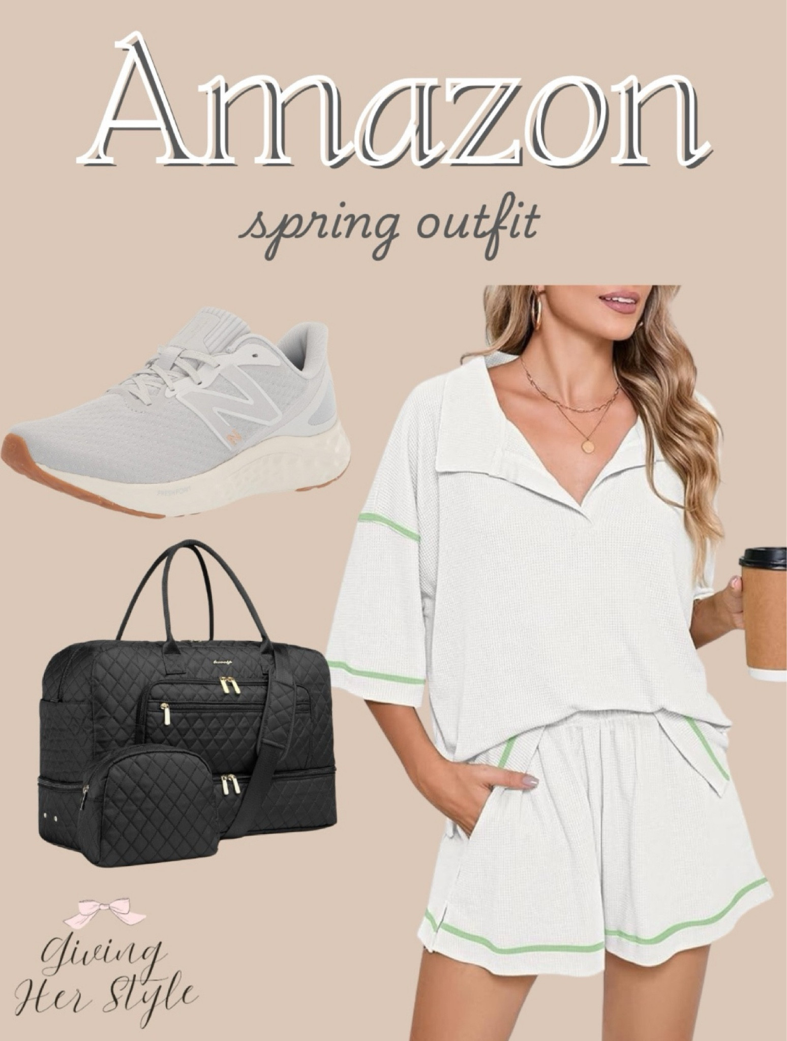Spring outfit from Amazon 

Amazon outfit idea, Amazon finds, Amazon fashion, Spring outfit from amazon, Travel outfit 
Errands outfit
Casual style, running, gym, errands outift, airport outfit, athletic wear, lounge wear, sneakers, gen x outfit, flowy shorts, white sneakers biker shorts, resort wear, jeans, sandals, gold earrings, ootd, outfit inspo, outfit ideas

#LTKStyleTip #LTKFindsUnder50 #LTKTravel