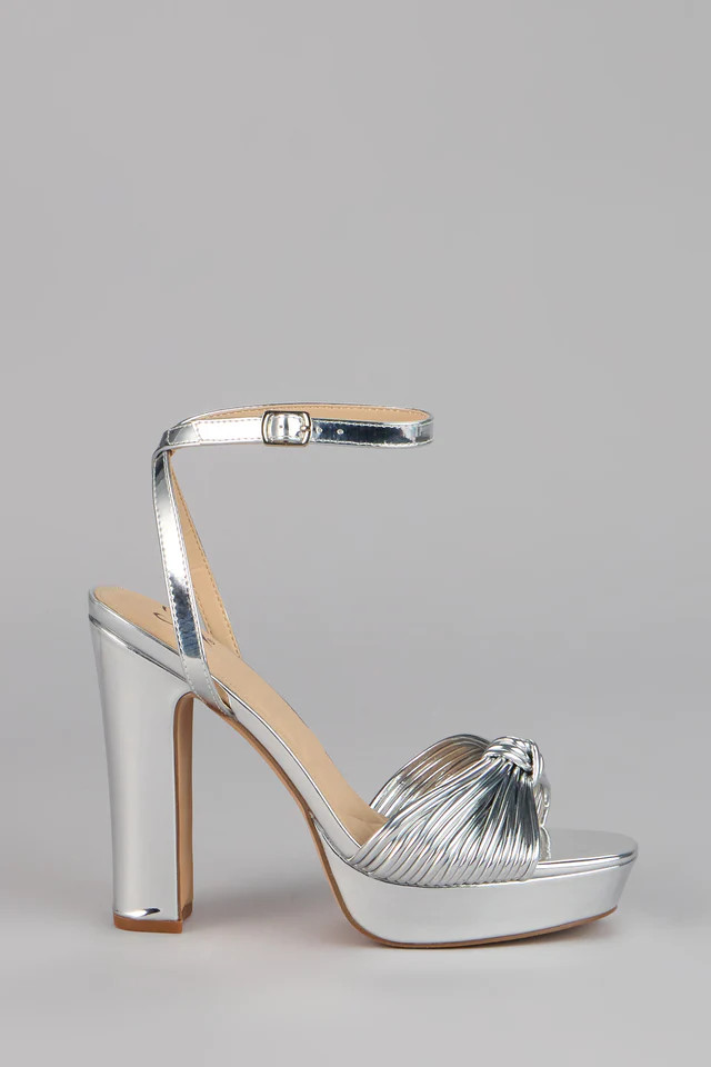 Disco Glow Metallic Knot Platform Heels | Windsor Stores
