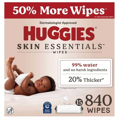 Huggies Skin Essentials Baby Wipes - 840ct -15pk: Diaper Area, Unscented | Target