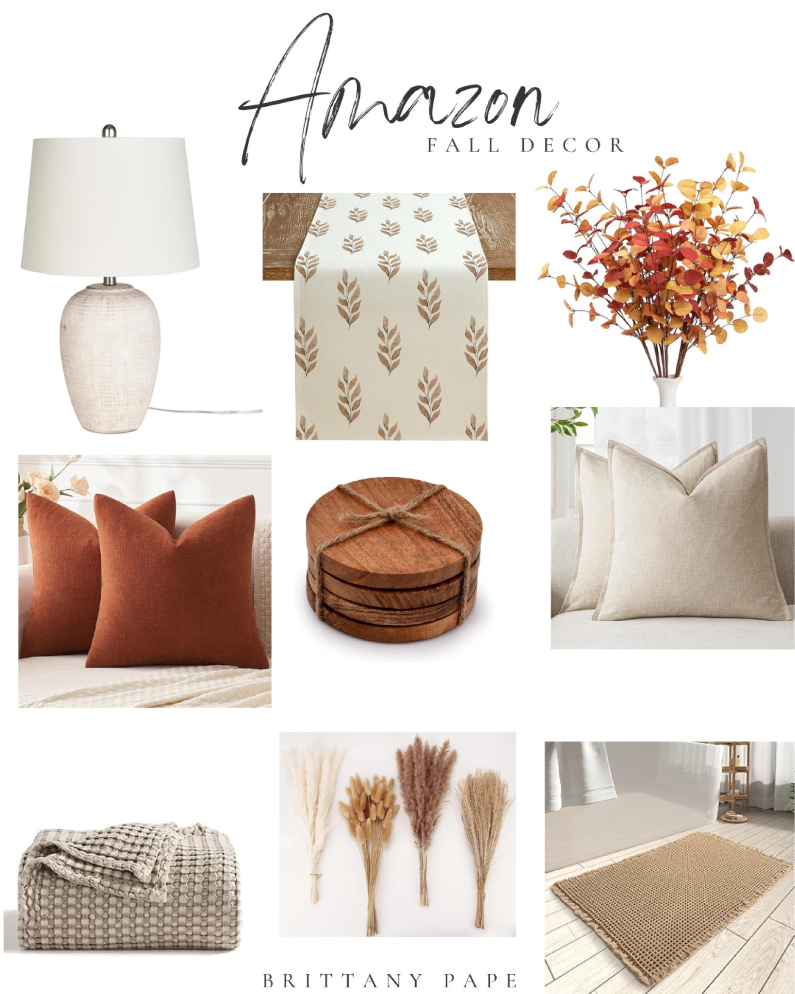 Amazon fall decor 🍁
Lamps, table runner, eucalyptus, artificial plants, fall stems, fall plants, fall pillows, pillow covers, orange pillows, beige pillows, throw blankets, quilts, bedding, dried flowers, rugs, bathroom rugs, kitchen rug, decor, fall decor 

#LTKSaleAlert #LTKHome #LTKSeasonal