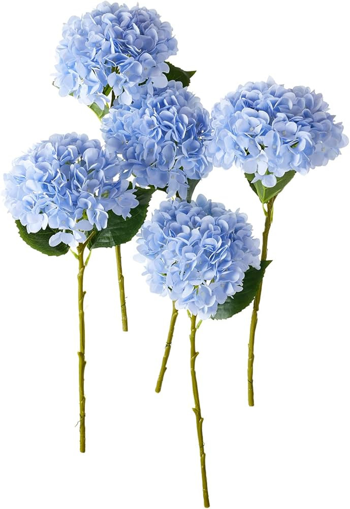 PARTY JOY 12PCS 15.4In Artificial Hydrangea Silk Flowers Bouquet Faux Hydrangea Stems for Wedding... | Amazon (US)
