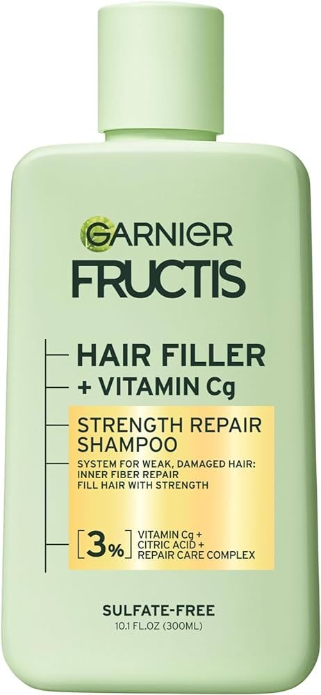 Garnier Fructis Hair Filler Strength Repair Shampoo with Vitamin Cg, 10.1 FL OZ, 1 Count | Amazon (US)