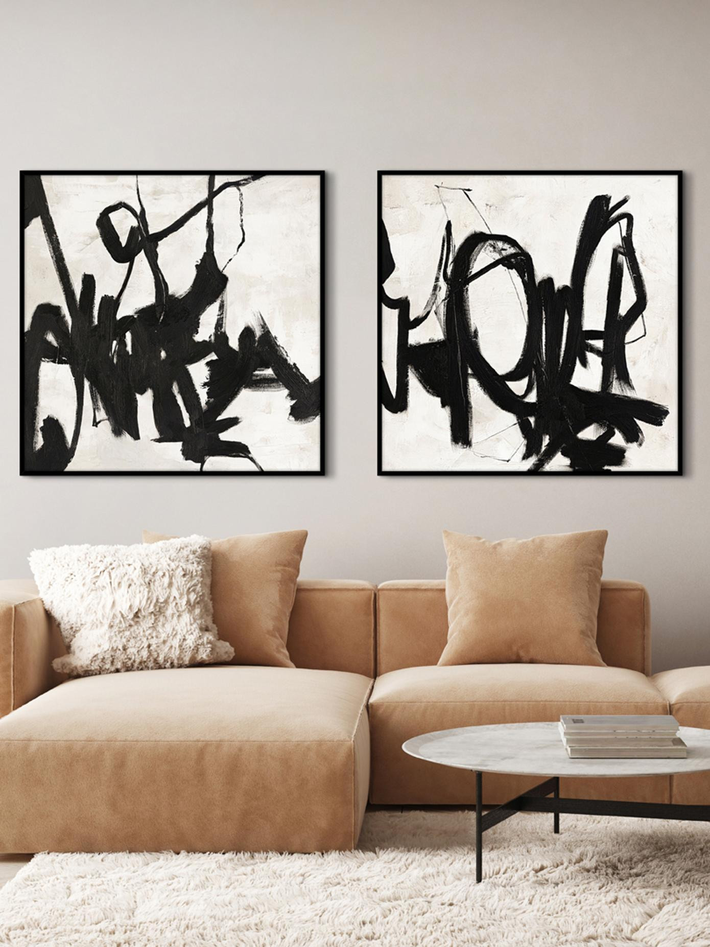 Handgemaltes Leinwandbild Playblack mit Holzrahmen | Westwing EU