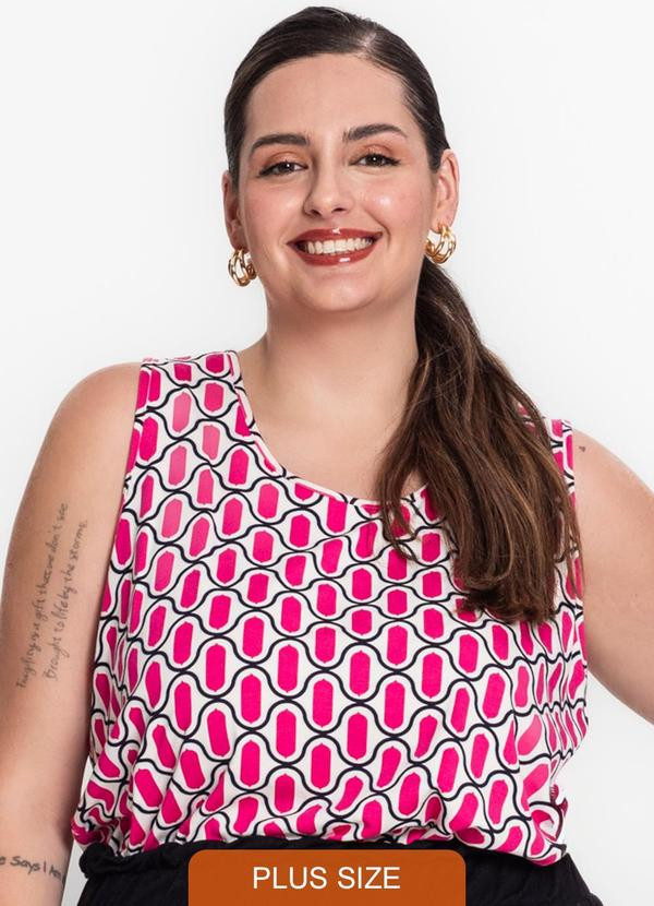 Secret Glam - Regata Plus Size em Viscotorcion Rosa | Posthaus (BR)