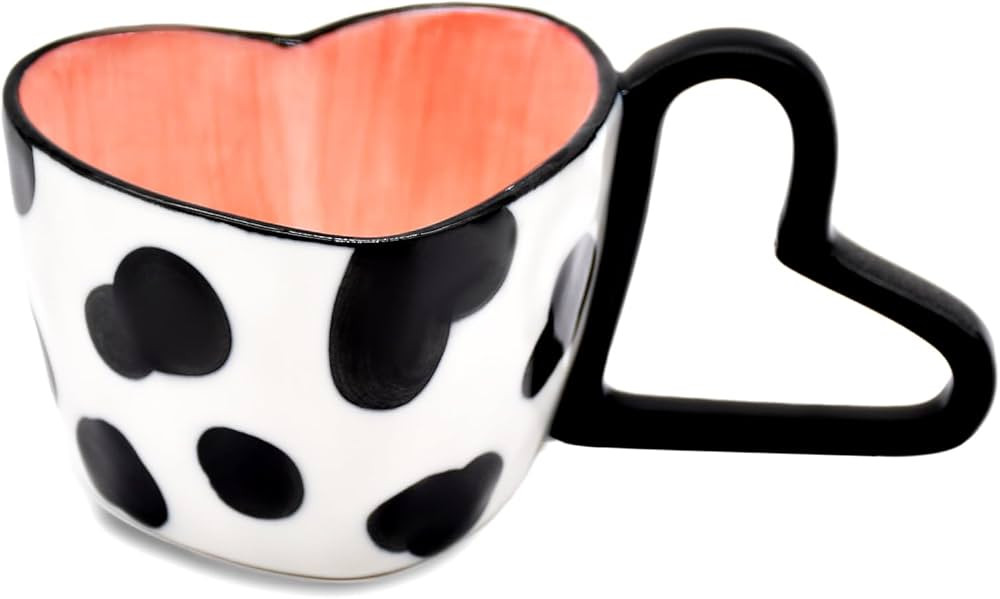 10.5 oz Large Heart Shaped Mug, Romantic Ceramic Coffee Cup, 300ml Holiday Drinkware, Valentine's... | Amazon (US)