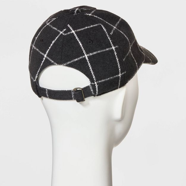 Women&#39;s Plaid Baseball Hat - A New Day&#8482; Dark Gray | Target