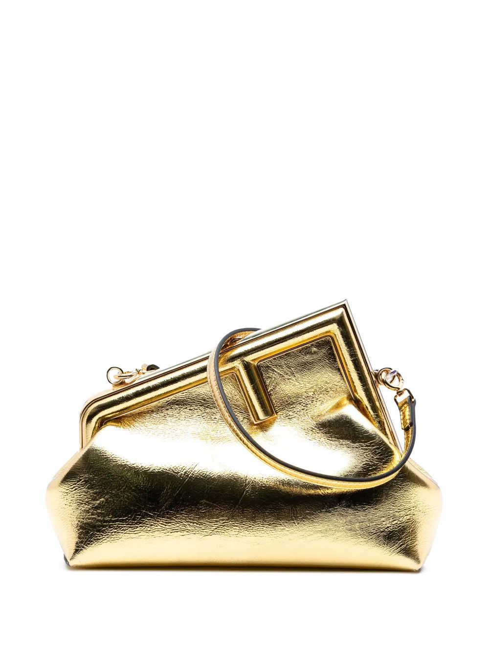 Fendi Pre-Owned 2010-2025 Small Metallic Nappa Fendi First crossbody bag - Gold | Farfetch Global