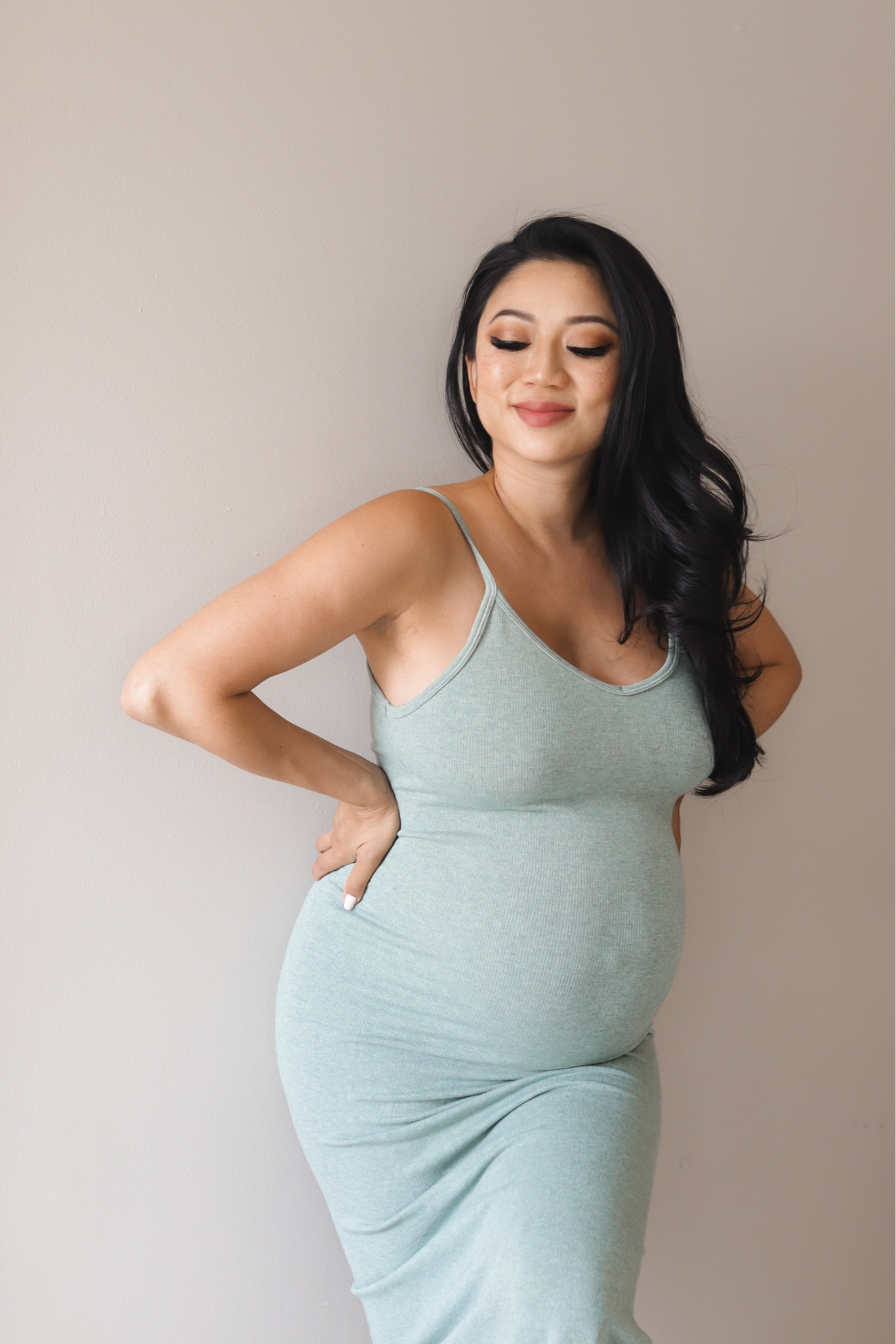 Silk Knit Essential Dress by Enza Costa // Soft and ribbed jersey fabric silk blen midi dress with scoop neckline and back with spaghetti shoulder straps. Super stretchy and not maternity but very bump friendly. Wearing sz small in in aqua. Also comes in black, white, and lime.

#LTKstyletip #LTKbump #LTKSeasonal
