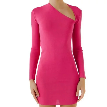 Pink Cut Out Long Sleeve Dress | Walmart (US)