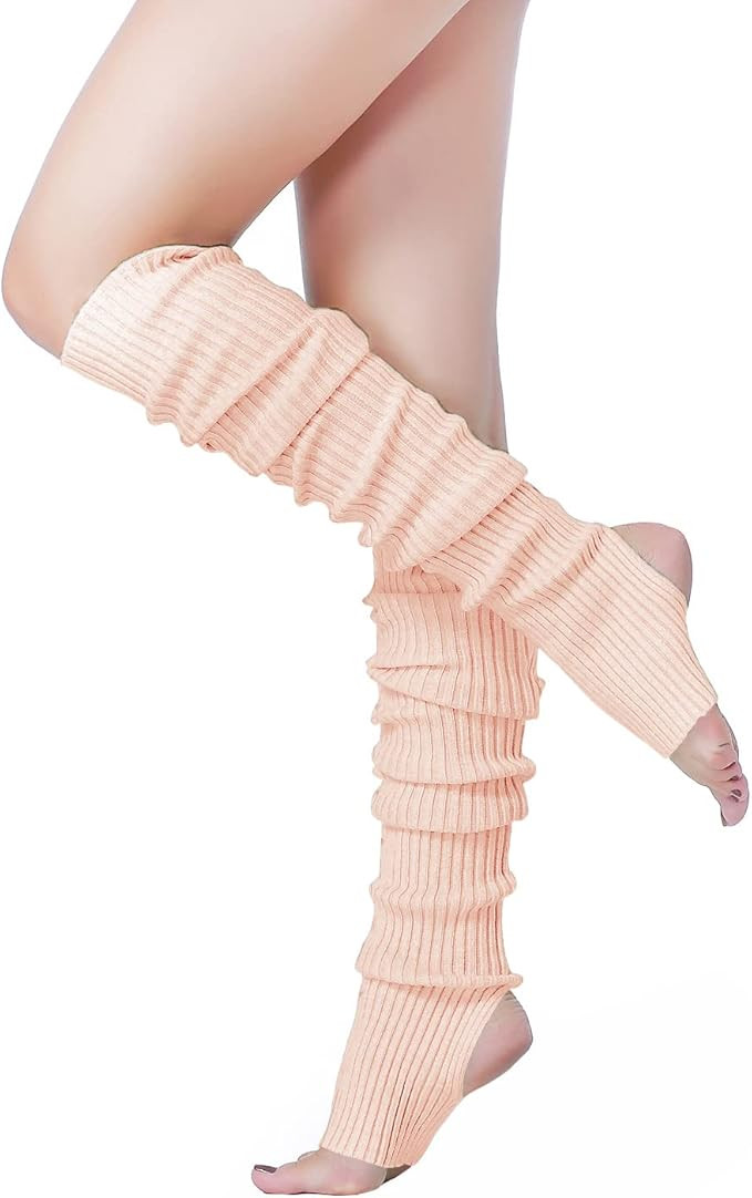 v28 Long Leg Warmer, Women’s Men 80s Party Ribbed Knit Dance Sports | Amazon (US)