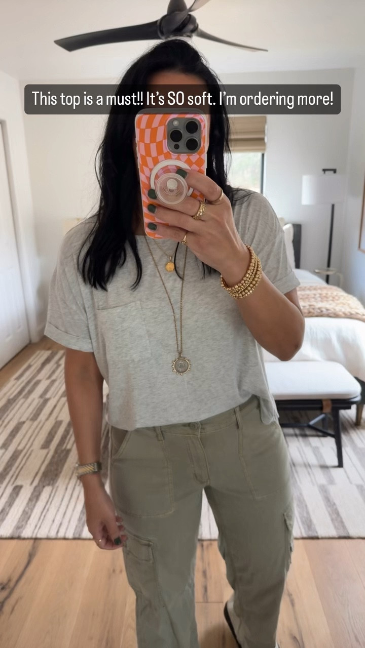 I now own this crazy soft t-shirt in all the color options! I’m wearing a large here but ordered the others in medium. Pants fit tts (I’m wearing a size 10), shoes fit tts  

#LTKsalealert #LTKover40 #LTKmidsize