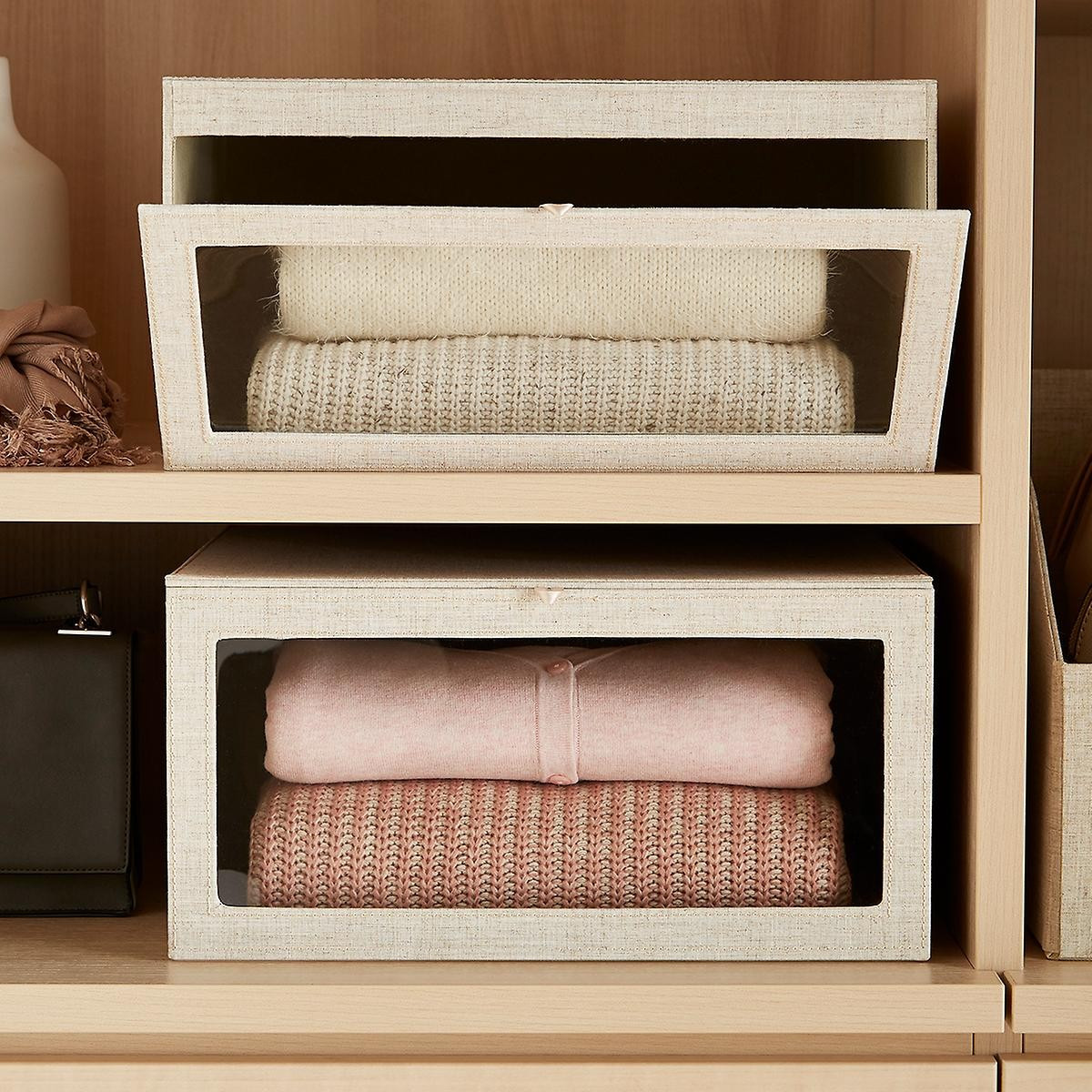 Linen Drop-Front Sweater Box | The Container Store