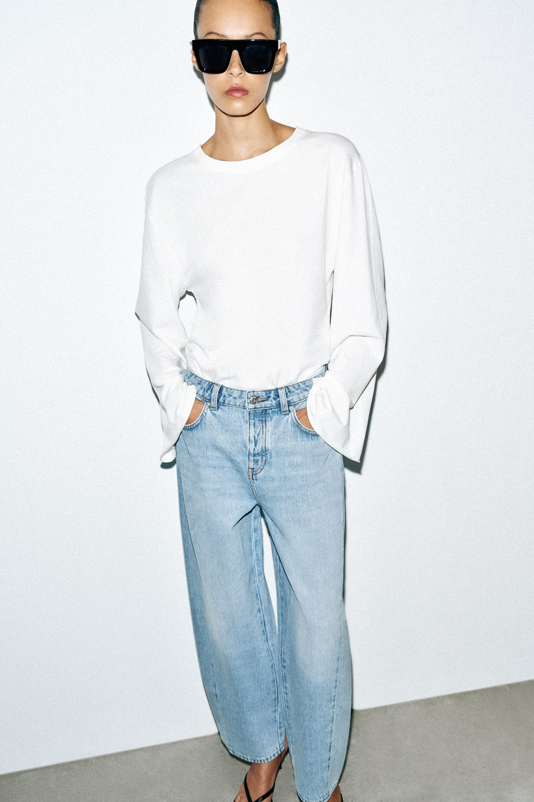 Z1975 HIGH-RISE BARREL LEG SEAM JEANS | Zara US