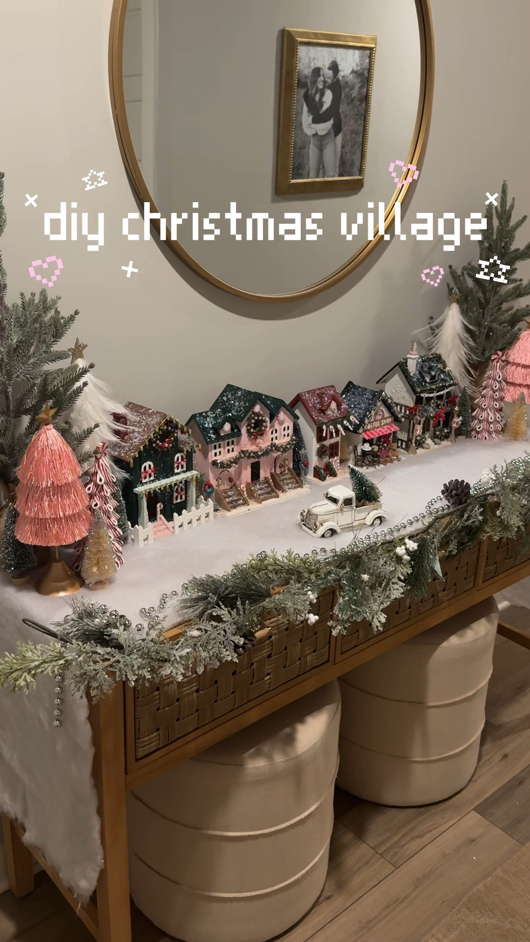 this is your sign to make your own Christmas village!!! all you need is an unfinished birdhouse, paint, decorations, and some fairy lights 🧚🏼✨