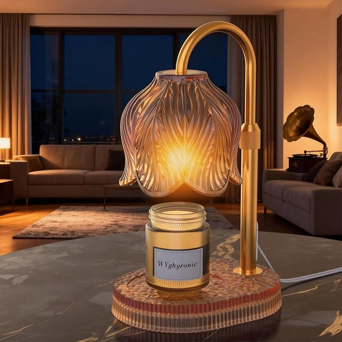 Candle Warmer Lamp with Adjustable Height - Flameless 4-Level Dimmable Wax Warmer, Timer Function... | Amazon (US)
