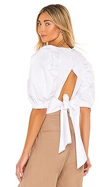 Bardot Puff Sleeve Top in Orchid White from Revolve.com | Revolve Clothing (Global)