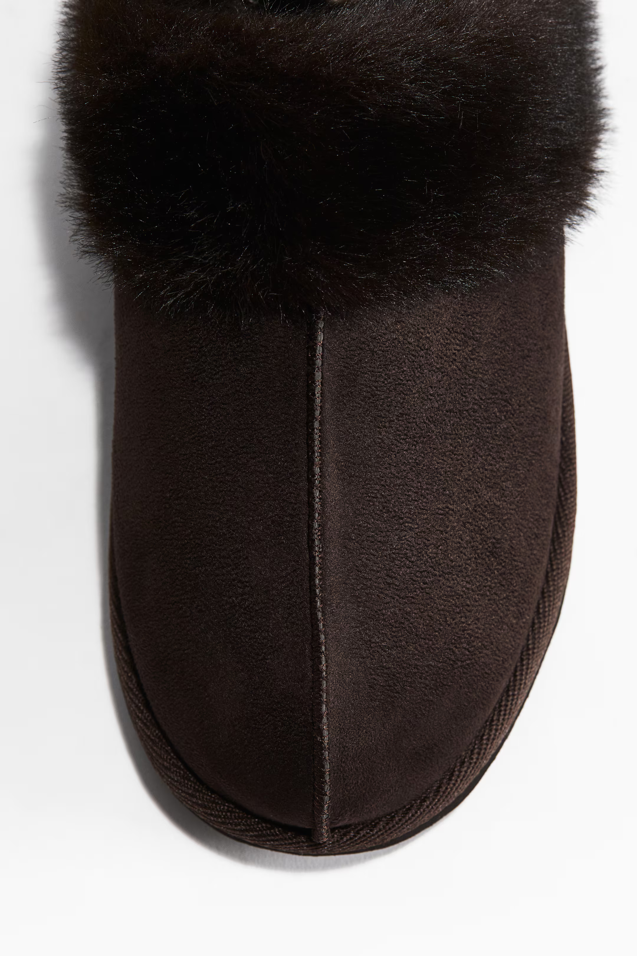 Warm-lined slippers - Dark brown - Ladies | H&M GB | H&M (UK, MY, IN, SG, PH, TW, HK)
