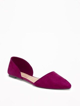 Old Navy Sueded Dorsay Flats For Women Size 10 - Fuchsia generations | Old Navy US