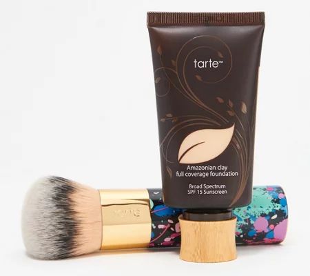 tarte Amazonian Clay Full-Coverage Foundation with Brush | QVC