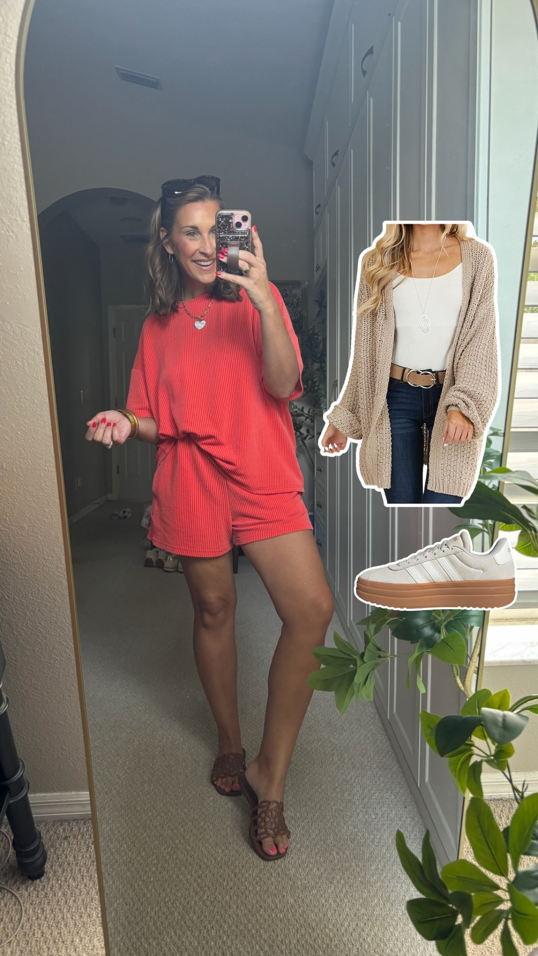 Keeping the fun colors this fall!!!🍂 This set transitions into fall with a neutral cardigan and sneakers.

#LTKootd #LTKSeasonal #LTKgrwm
