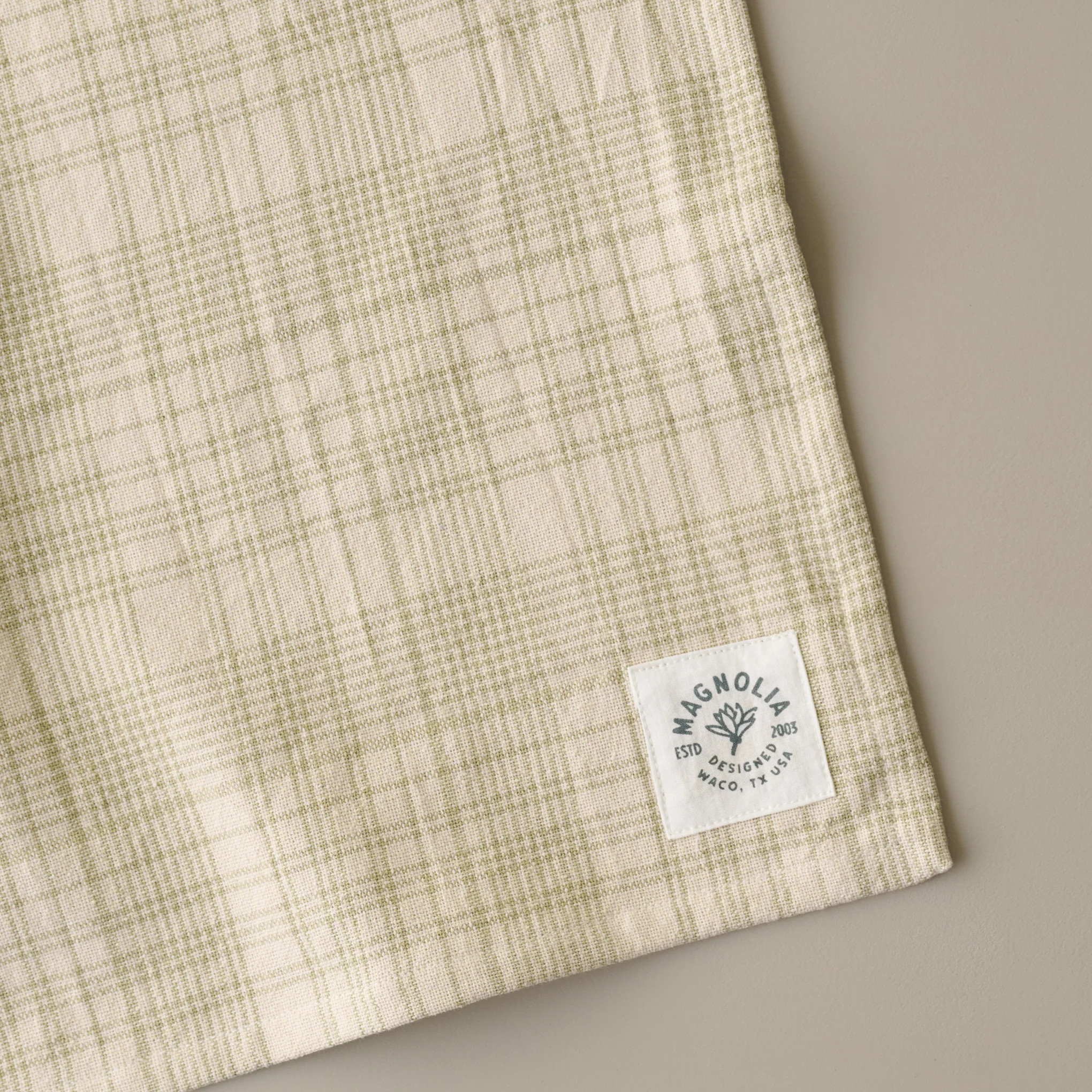 Magnolia Fern Green Windowpane Tea Towel | Magnolia