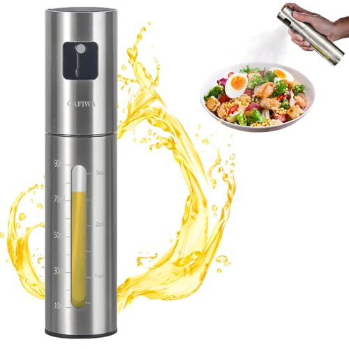 Gafiwa Olive Oil Sprayer for Cooking, Olive Oil Mister Spray Bottle for Cooking, Oil Dispenser Spritzer Bottle for Kitchen, SUS304 Stainless Steel, 100ml, Leak-Proof and Portable. | Amazon (US)