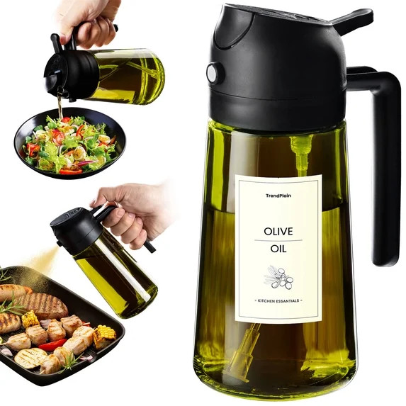 TrendPlain 16oz Olive Oil Sprayer for Cooking, 2 in 1 Olive Oil Spray Bottle and Oil Dispenser wi... | Walmart (US)
