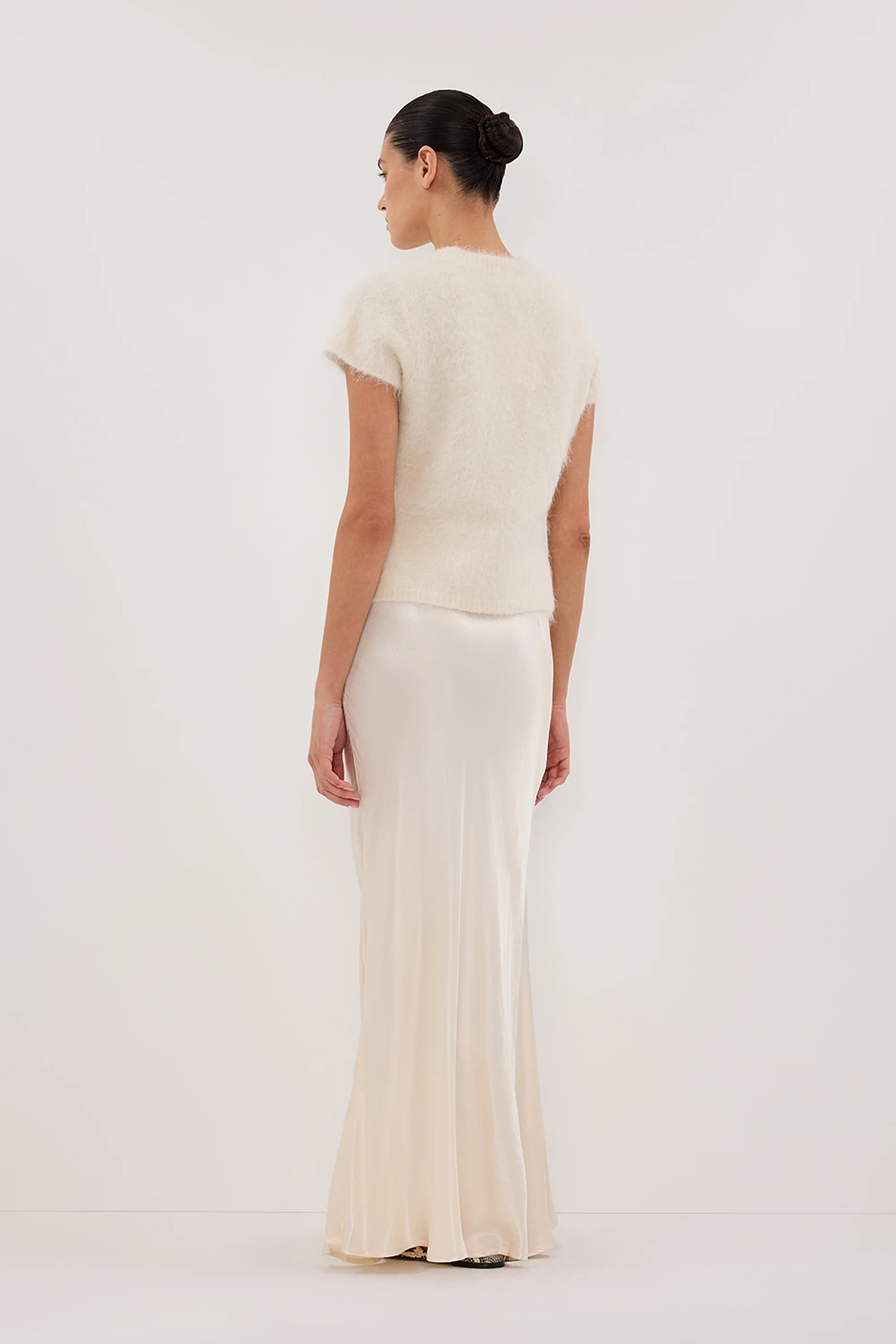 CHARLI CREAM SATIN MAXI SKIRT | DISSH