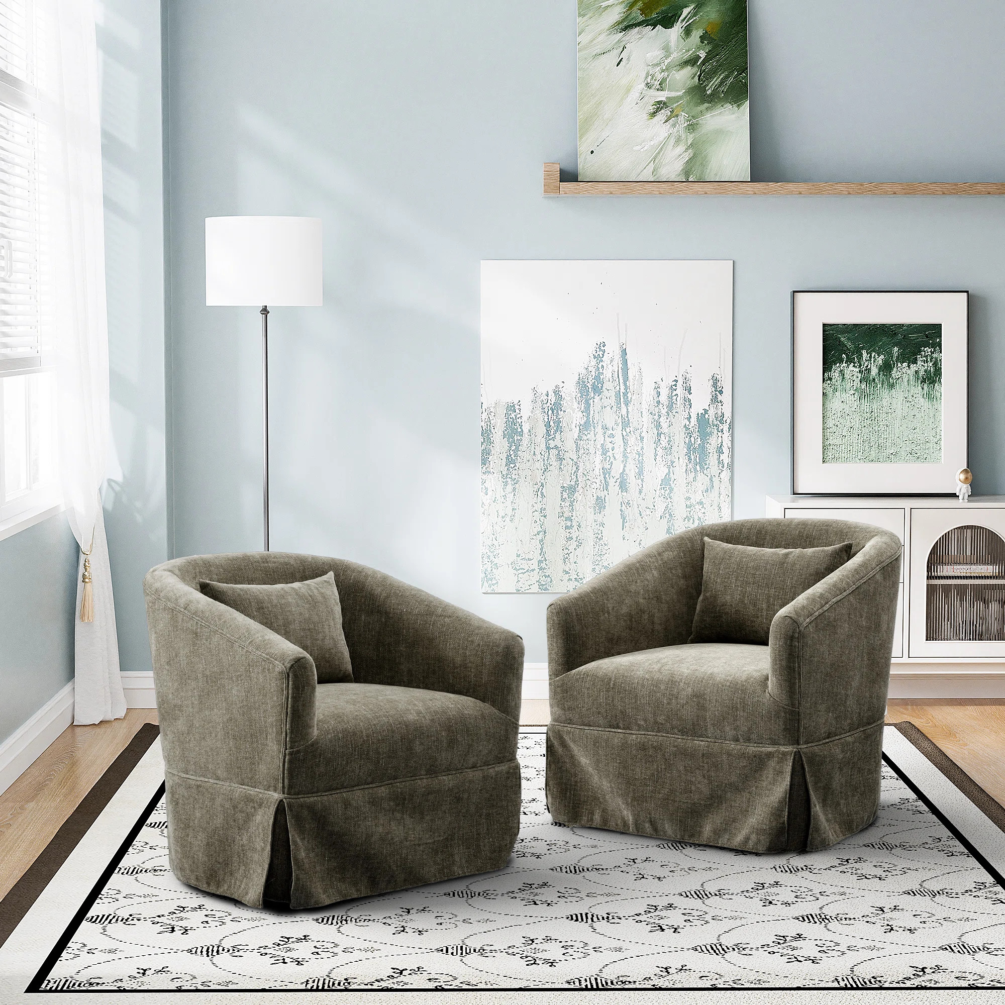 Latitude Run® Finsted Upholstered Swivel Barrel Chair & Reviews | Wayfair | Wayfair North America