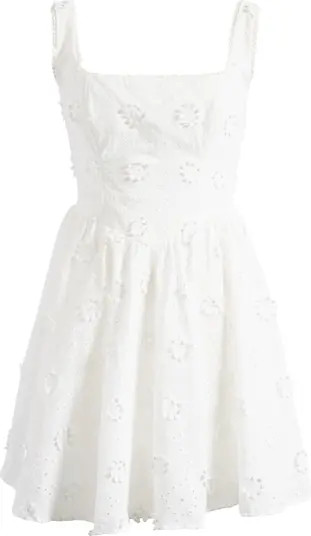 CITY STUDIO Embroidered Sleeveless Cotton Minidress | Nordstrom | Nordstrom