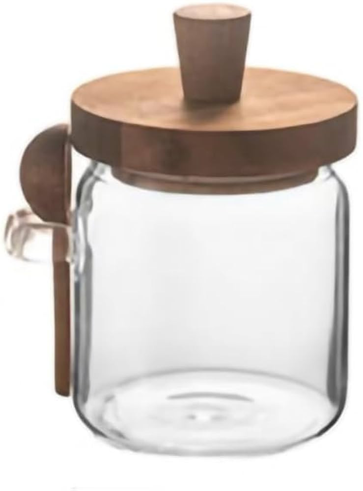 WAIT FLY Glass Jars with Airtight Wooden Lid and Spoon, Food Storage Kitchen Containers for Tea, ... | Amazon (US)