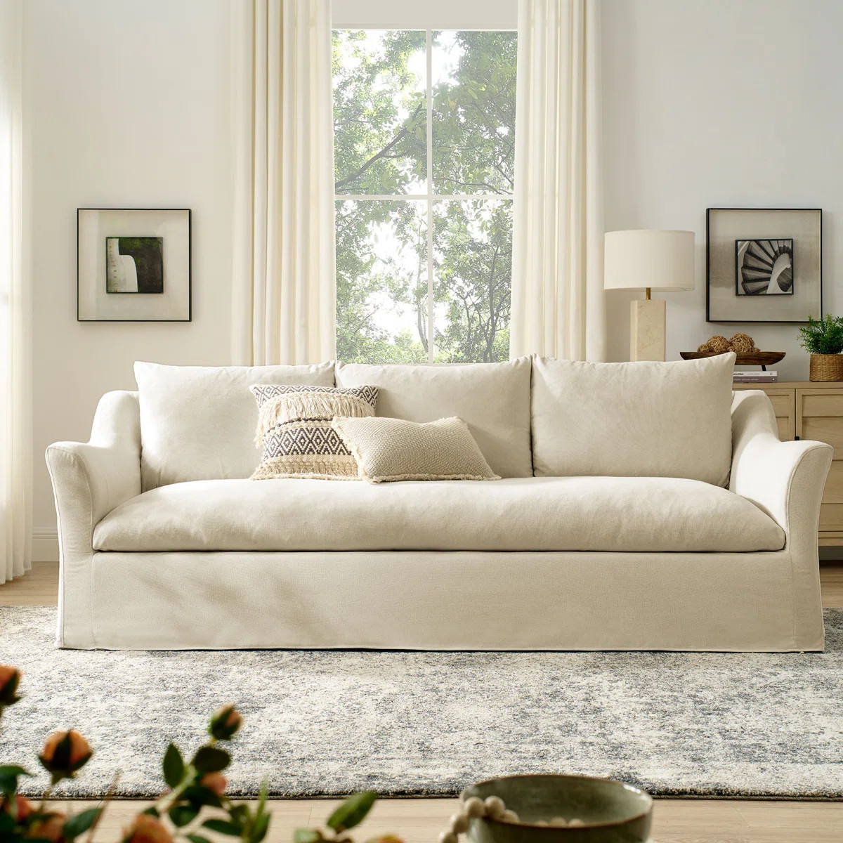 Somerset 92" Linen Blend Sofa In Linen | Wayfair North America