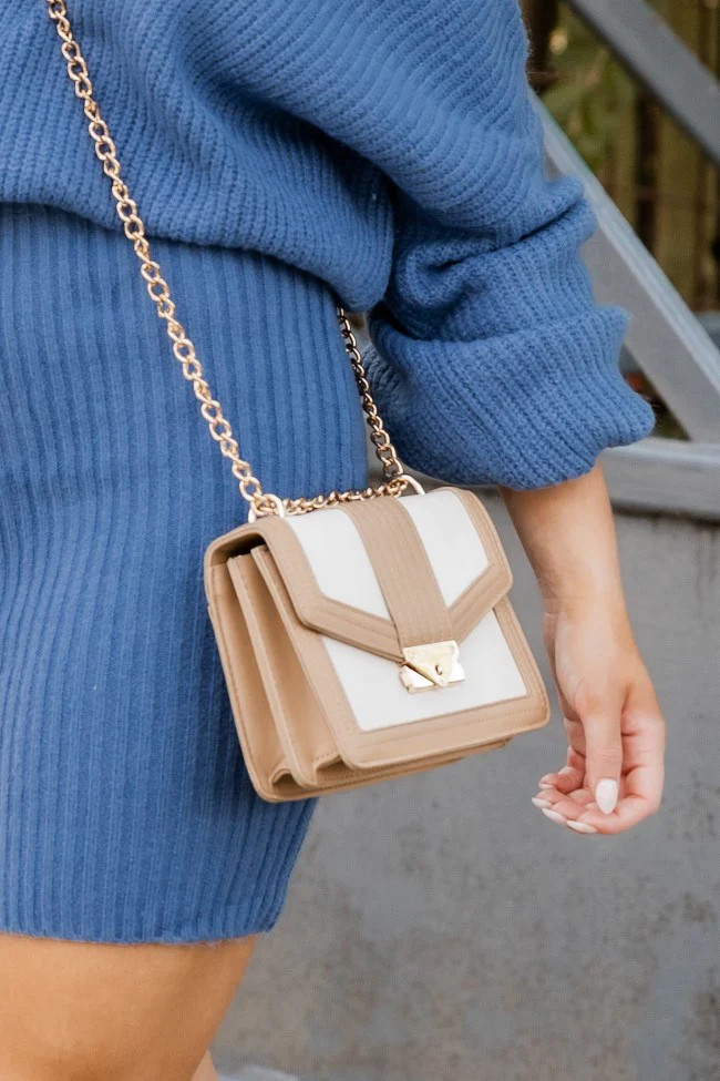 Love You Always Cream And Camel Crossbody | Pink Lily