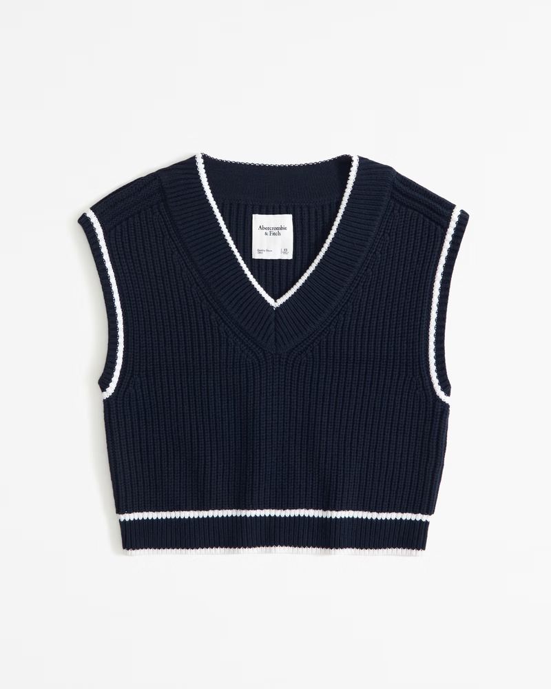 Women's Tipped V-Neck Sweater Vest | Women's New Arrivals | Abercrombie.com | Abercrombie & Fitch (US)