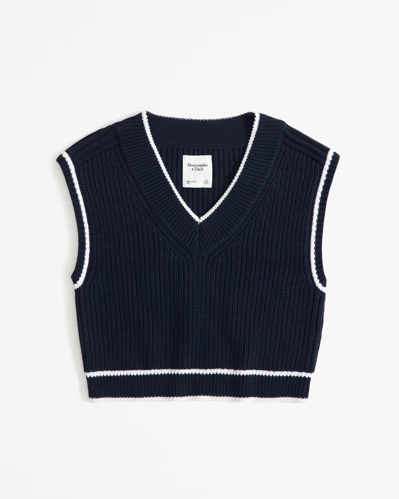 Tipped V-Neck Sweater Vest | Abercrombie & Fitch (US)