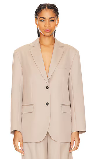 Quinn Blazer in Taupe | Revolve Clothing (Global)
