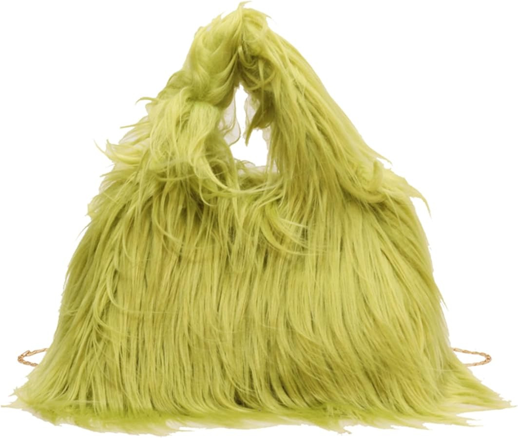 Furry Purse for Women, Faux Fur Bag Y2k Purse Fluffy Tote Bag Fuzzy Crossbody Handbags | Amazon (US)