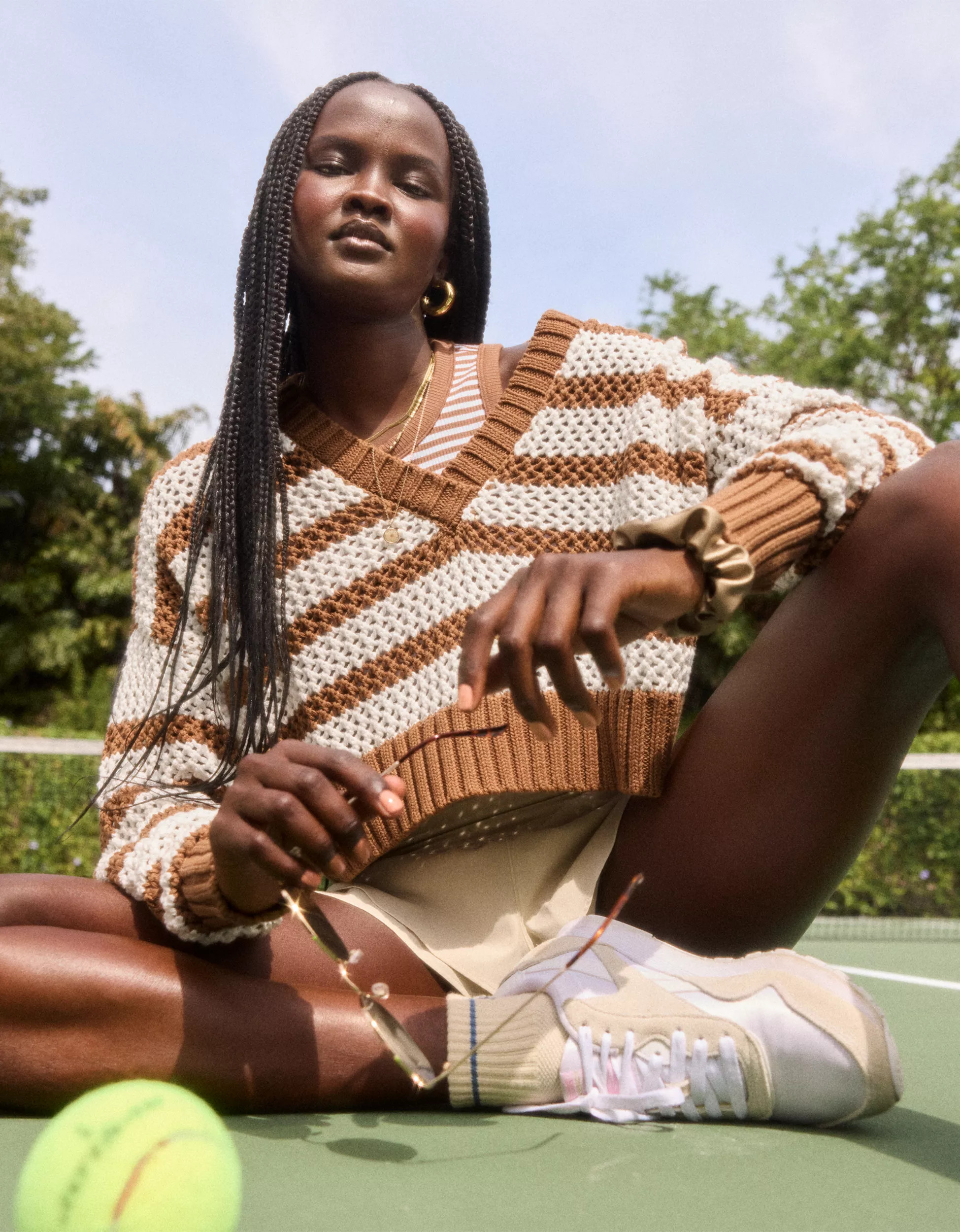 OFFLINE By Aerie Crochet V Neck Sweater | Aerie