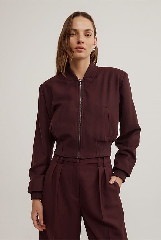 Shoulder Pad Bomber Jacket | Witchery (AU)