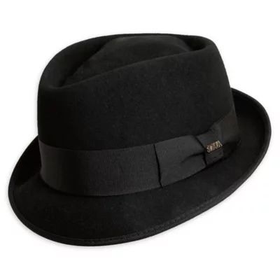 Scala® Men's Medium Wool Felt Diamond Crown Fedora Hat in Black | Bed Bath & Beyond