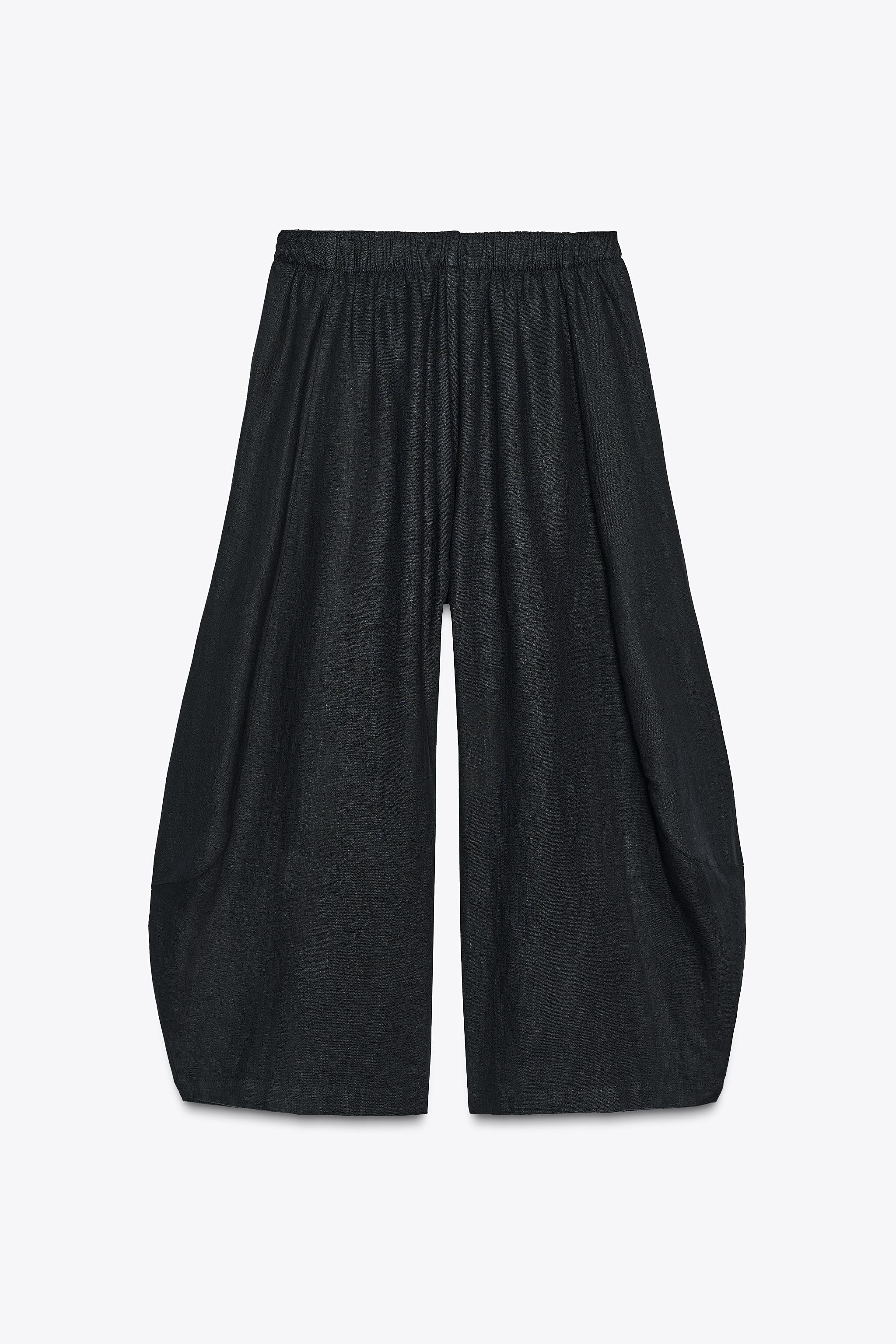 ZW COLLECTION LINEN VOLUME PANTS | Zara US