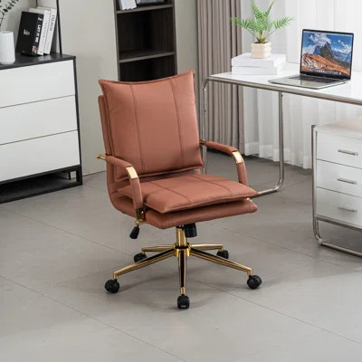 Leather Upholstered Swivel Office Chair | Wayfair North America
