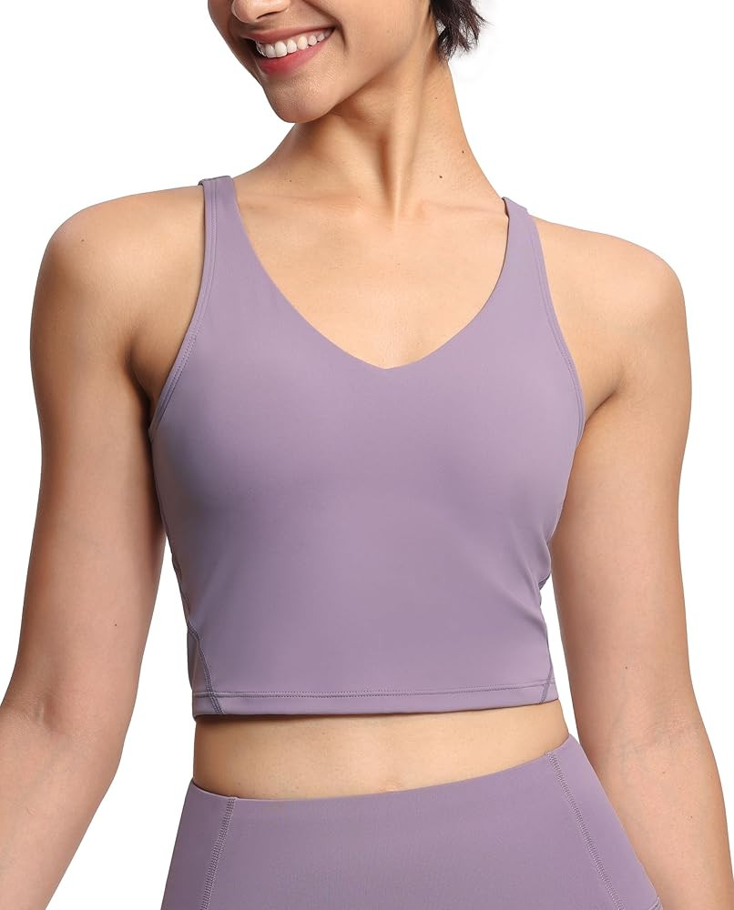 THE GYM PEOPLE Womens' Sports Bra Longline Wirefree Padded with Medium Support | Amazon (US)