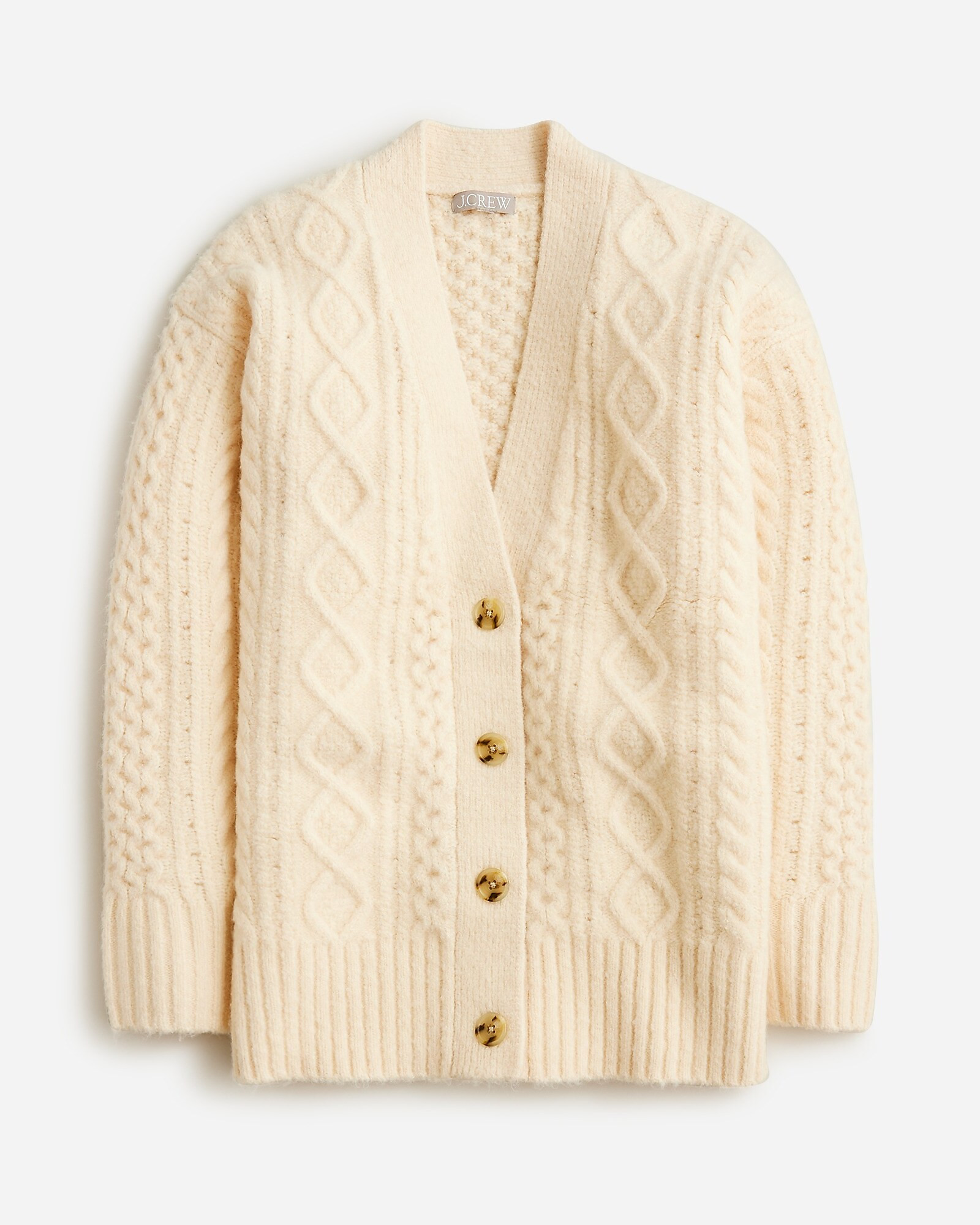 Cable-knit stretch cardigan sweater | J. Crew US